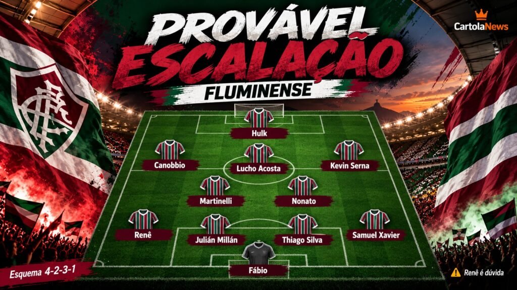 provável escalação do Fluminense para enfrentar o Flamengo no Maracanã.